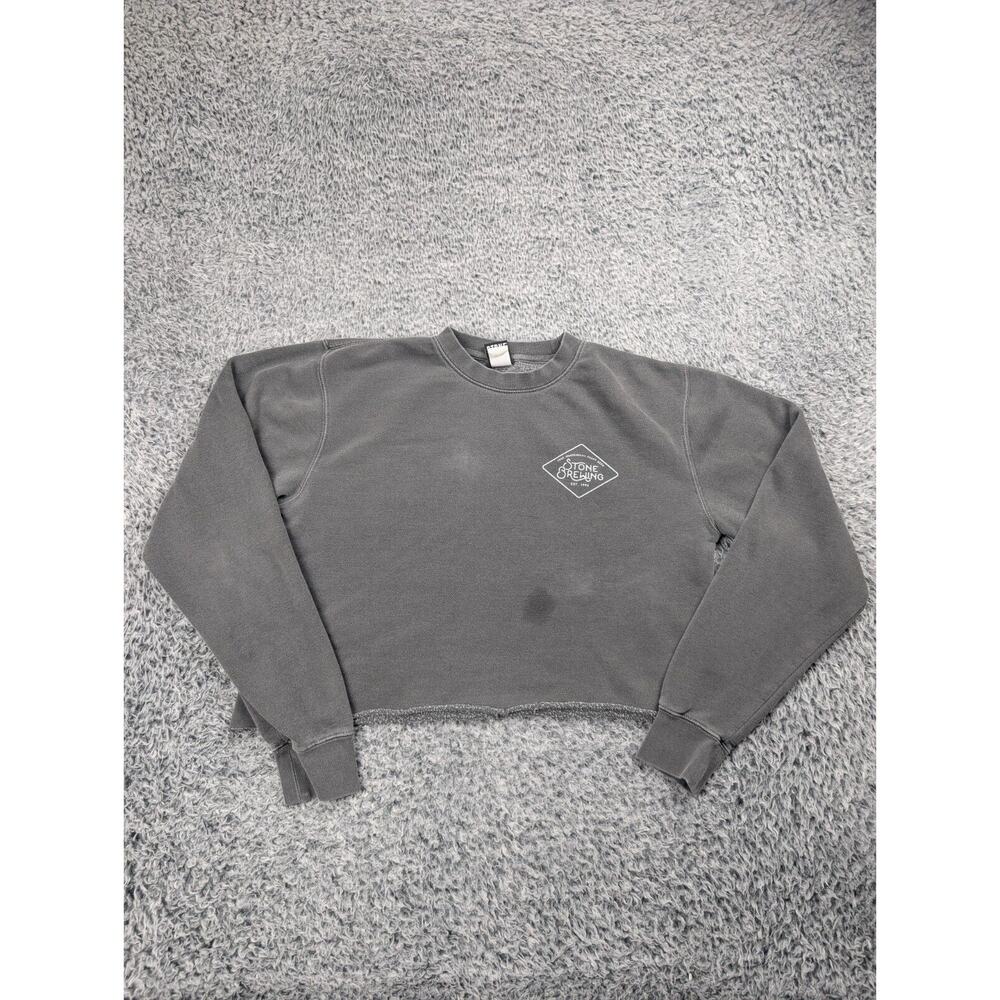 Stone Brewing Sweater Women Small Gray Grunge Arrogant Bastard Beer Brewery